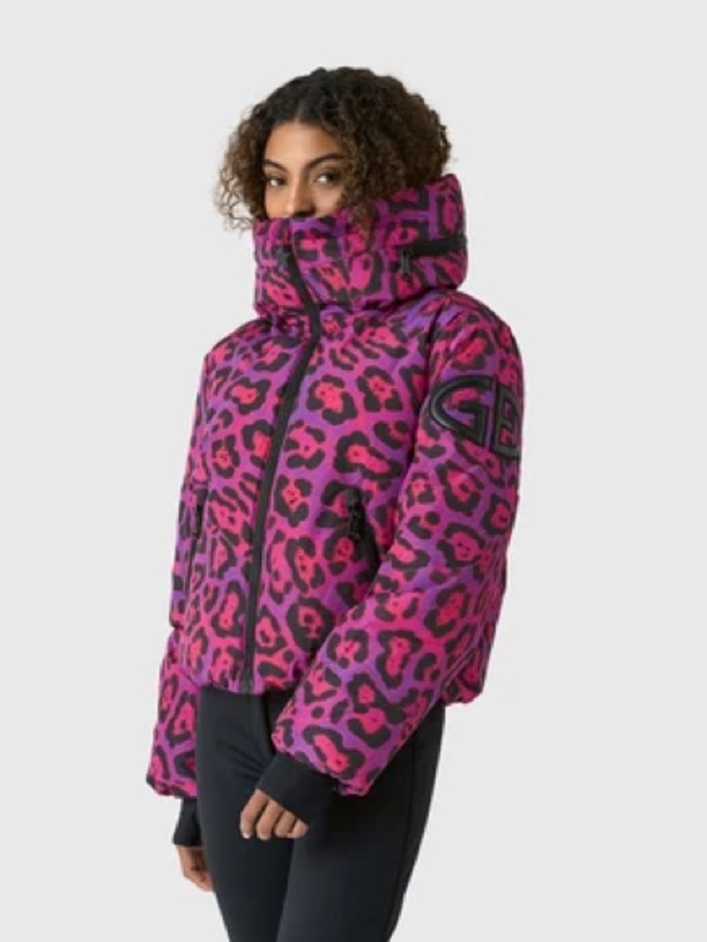 Goldbergh Pantera Porter Ski Jacket Down Filled Pink Purple Leopard NWT US 4